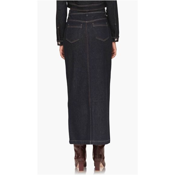 Avec Les Filles Slit Denim Maxi Skirt - Picture 3 of 14